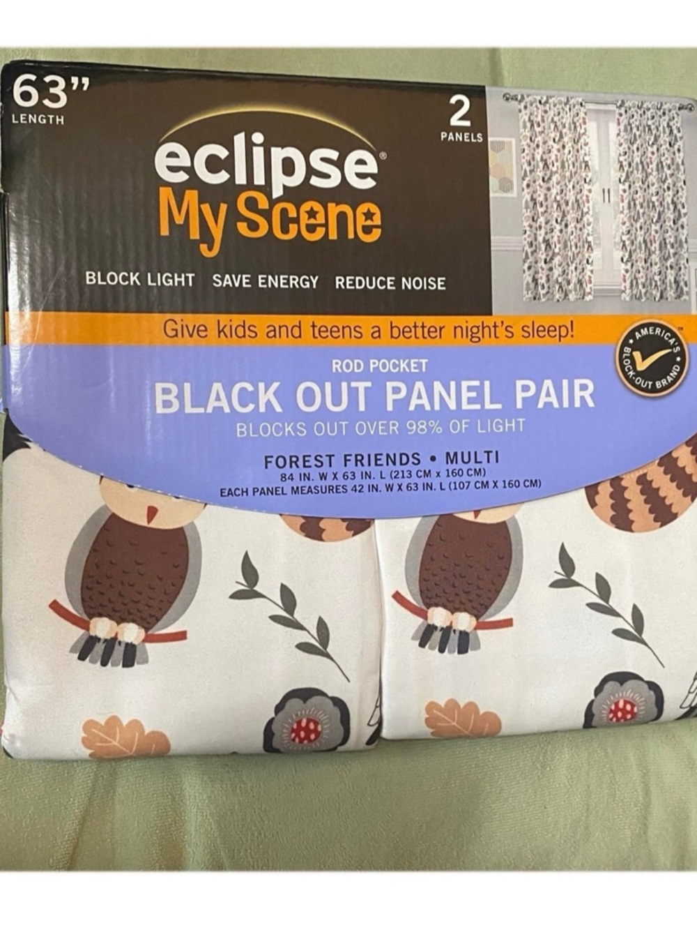 Eclipse My Scene Woodland Forest Friends Blackout Curtain Panel Pair - Multi